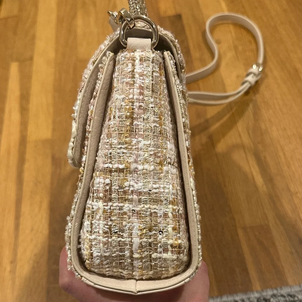 LC Lauren Conrad | Elegant Tweed Handbag with Chain Handle - Picture 14 of 16